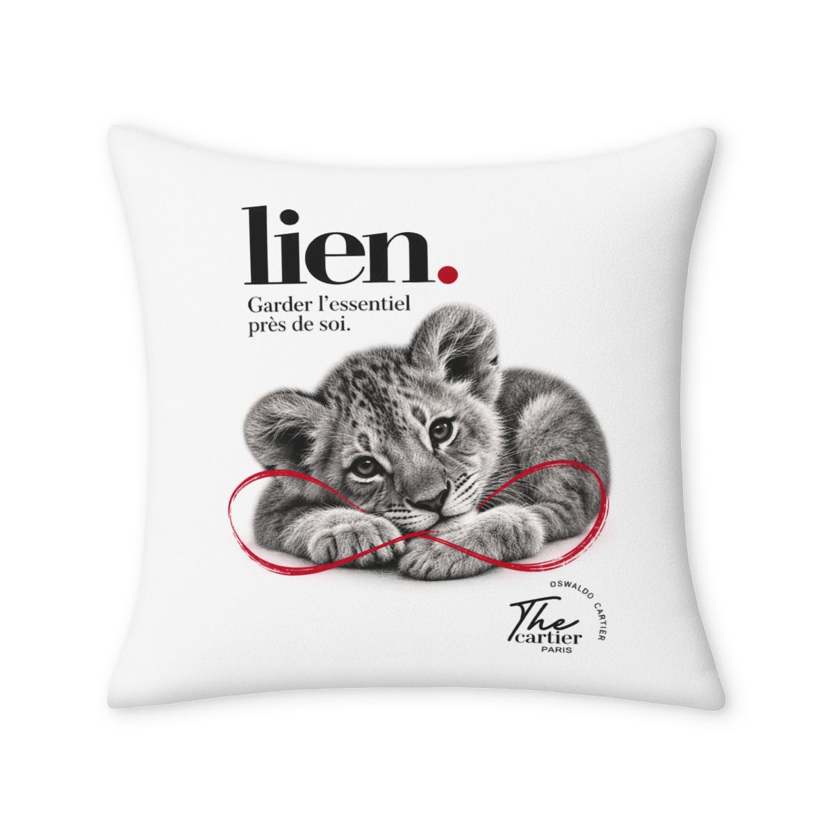 Lien Tendre — Housse de coussin Lionceau 30 × 30 cm | Oswaldo Cartier