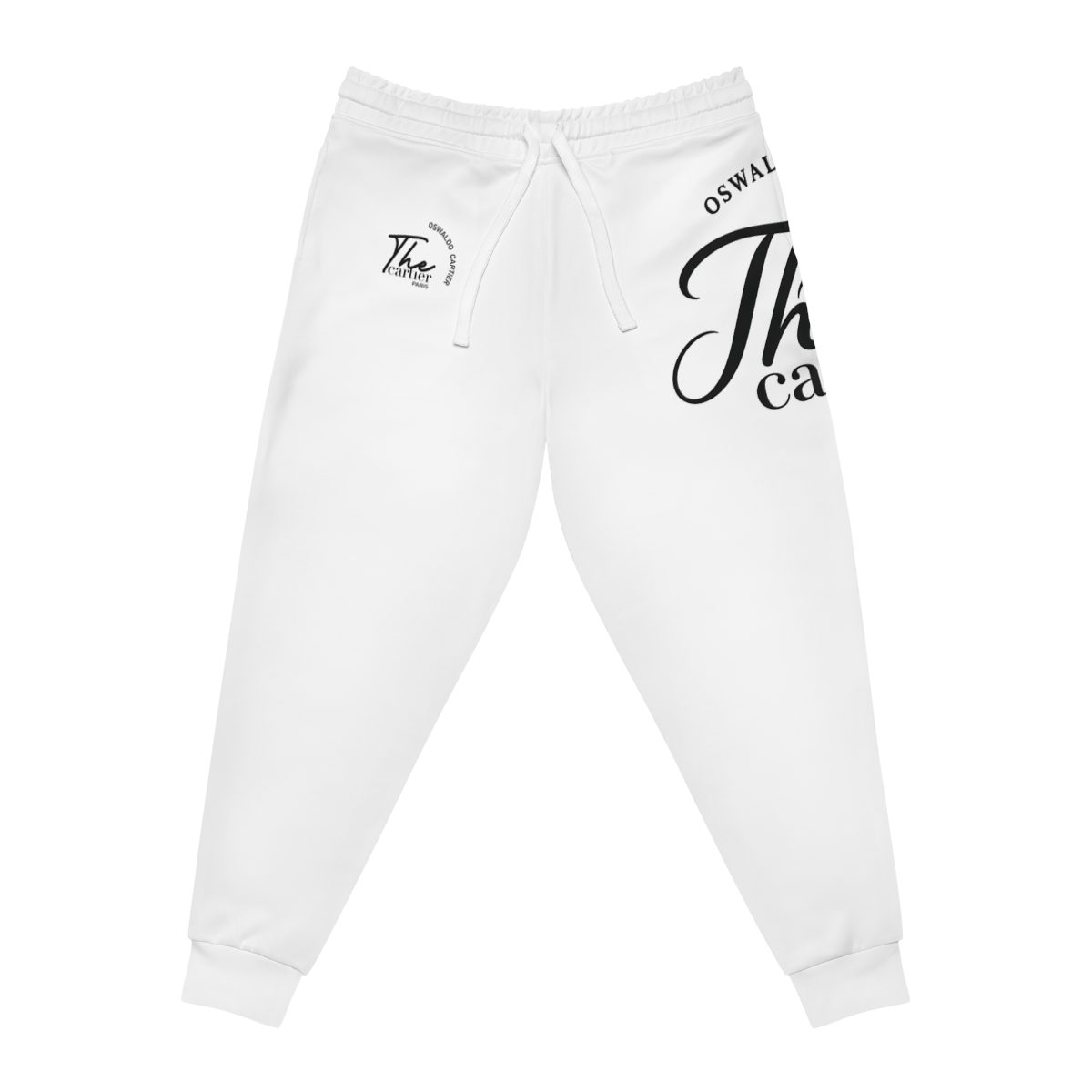 Heart and Script Graphic Joggers | White Athletic Pants