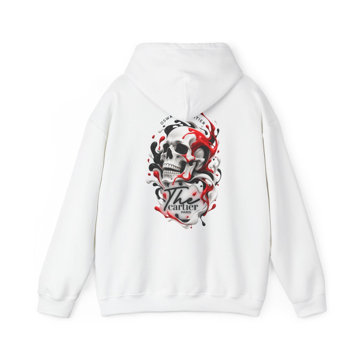 Incandescence — Sweat à capuche Crâne blanc unisexe | Oswaldo Cartier